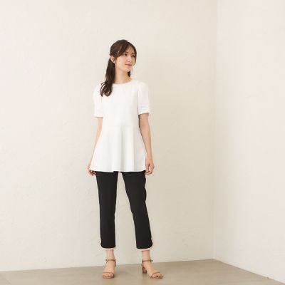 L】コマフリル カットソーコンビチュニック | TO BE CHIC L (Women