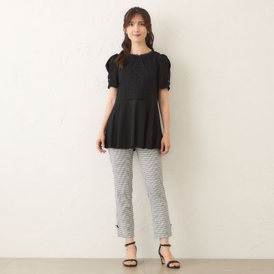 L】コマフリル カットソーコンビチュニック | TO BE CHIC L (Women