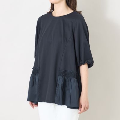 L】スモッキング ティアードチュニック | TO BE CHIC L (Women/大きい