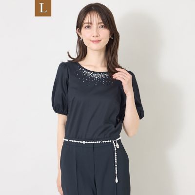 L】ビジュー＆ホットフィックス カットソー | TO BE CHIC L (Women