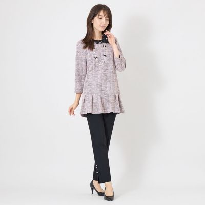 TO BE CHIC チュニック L】ブレードディテール ツィードチュニック | TO BE CHIC L (Women