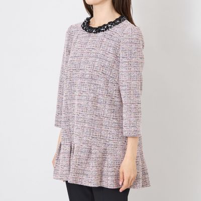 L】ブレードディテール ツィードチュニック | TO BE CHIC L (Women