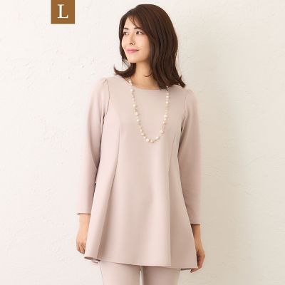 ＜TO BE CHIC L (Women/大きいサイズ)＞【Ｌ】マットストレッチダンボール　チュニック