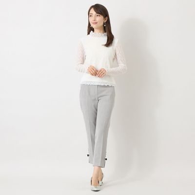 新品未使用　TO BE CHIC ストレッチレースハイネック プルオーバー L】ストレッチレース ハイネックプルオーバー | TO BE CHIC L (Women