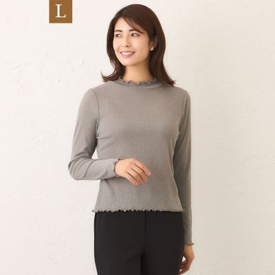 ＜TO BE CHIC L (Women/大きいサイズ)＞【Ｌ】シアーラメ　カットソー