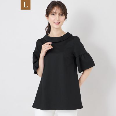 L】ハイゲージコットン デザインネックチュニック | TO BE CHIC L