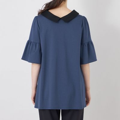 L】ハイゲージコットン デザインネックチュニック | TO BE CHIC L