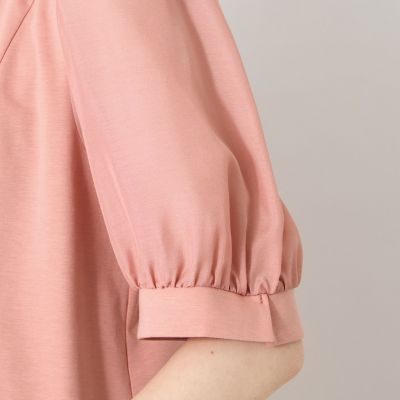 TO BE CHIC フリル袖 ピンク チュニック L】フロントビジュー カットソーチュニック | TO BE CHIC L (Women