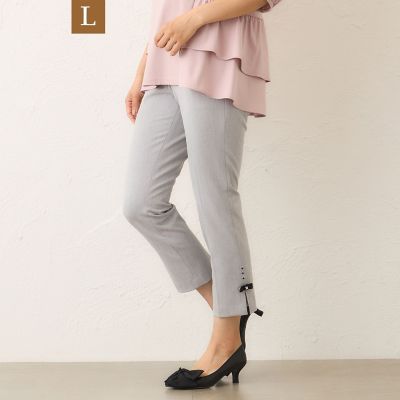 ＜TO BE CHIC L (Women/大きいサイズ)＞【Ｌ】ウールライク　スリムパンツ