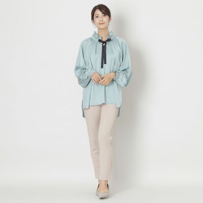 L】マットストレッチダンボール パンツ | TO BE CHIC L (Women/大きい