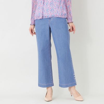 ＜TO BE CHIC L (Women/大きいサイズ)＞【Ｌ】エレガンス　ワイドデニム