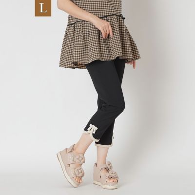 ＜TO BE CHIC L (Women/大きいサイズ)＞【Ｌ】バイカラーサイドリボン　パンツ