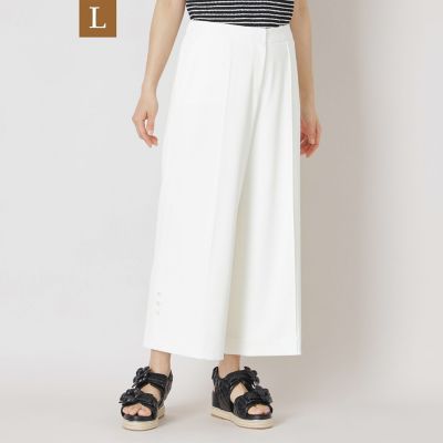 ＜TO BE CHIC L (Women/大きいサイズ)＞【Ｌ】ピンタック　ワイドパンツ