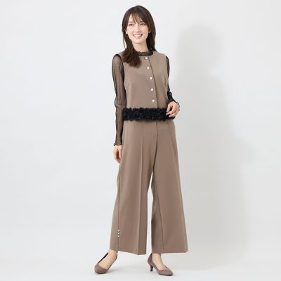 L】マットダンボール ワイドパンツ | TO BE CHIC L (Women/大きい
