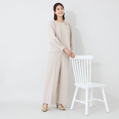 L】デュアルストレッチ ワイドパンツ | TO BE CHIC L (Women/大きい