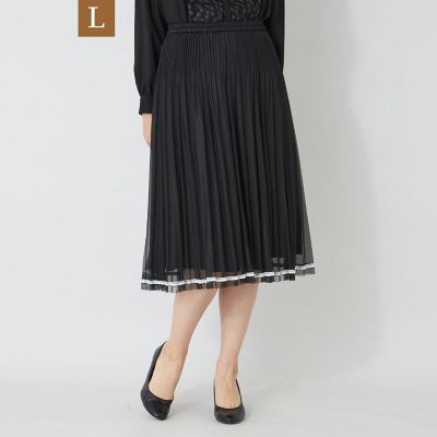 ＜TO BE CHIC L (Women/大きいサイズ)＞【Ｌ】配色レースプリーツ　スカート