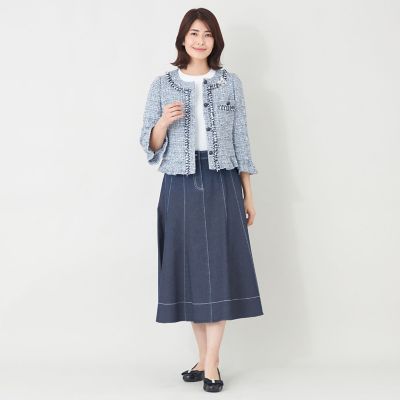 L】エレガンスデニム パネルスカート | TO BE CHIC L (Women/大きい