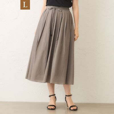＜TO BE CHIC L (Women/大きいサイズ)＞【Ｌ】ライトローン　タックフレアスカート