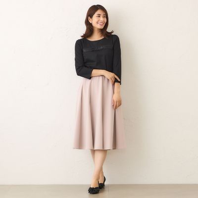 TO BE CHIC 今期もの　マットストレッチダンボールスカート　ピンク44 L】マットストレッチダンボール スカート | TO BE CHIC L (Women