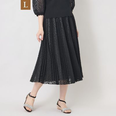 L】ジャカードレース プリーツスカート | TO BE CHIC L (Women/大きい