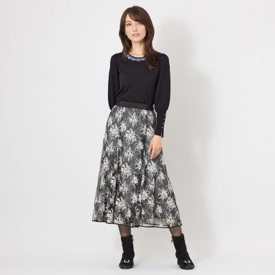 L】フラワーエンブロイダリーチュール スカート | TO BE CHIC L