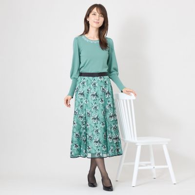 L】フラワーエンブロイダリーチュール スカート | TO BE CHIC L