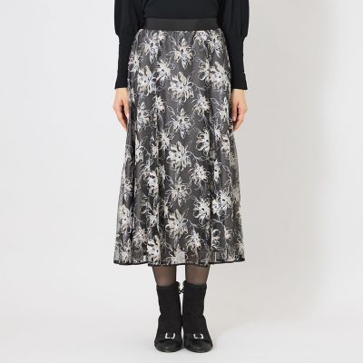 L】フラワーエンブロイダリーチュール スカート | TO BE CHIC L