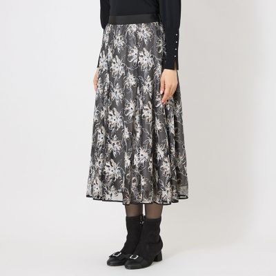 サリー M’S GRACY フラワープリントチュールスカート　38 L】フラワーエンブロイダリーチュール スカート | TO BE CHIC L