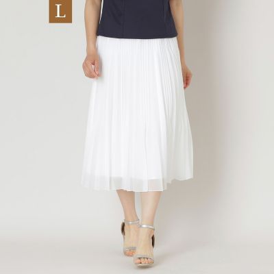 ＜TO BE CHIC L (Women/大きいサイズ)＞【Ｌ】シアーマルチプリーツ　スカート
