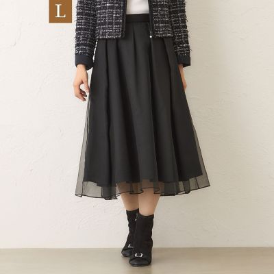 ＜TO BE CHIC L (Women/大きいサイズ)＞【Ｌ】オーガンザ　イレギュラータックスカート