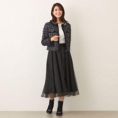 L】オーガンザ イレギュラータックスカート | TO BE CHIC L (Women