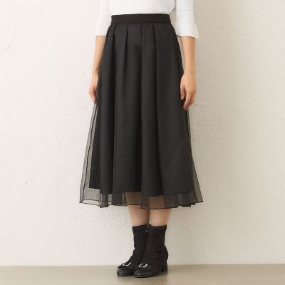 L】オーガンザ イレギュラータックスカート | TO BE CHIC L (Women