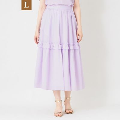 L】ウェーブローン フリルタックスカート | TO BE CHIC L (Women