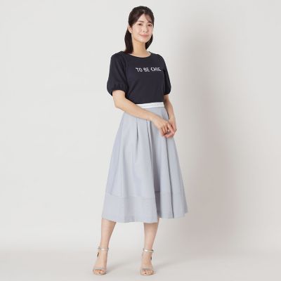 アナイ　サッカーストライプマチフレア スカート L】シアサッカー ストライプスカート | TO BE CHIC L (Women/大きい