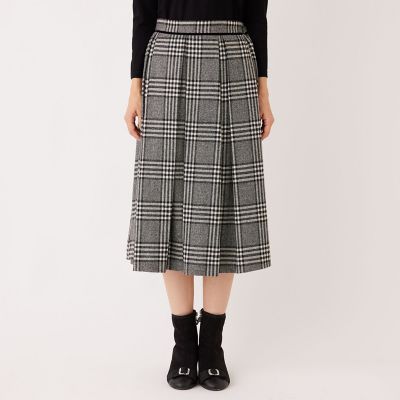 L】グレンチェック タックスカート | TO BE CHIC L (Women/大きい