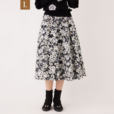 L】アブストラクトフローラル スカート | TO BE CHIC L (Women/大きい