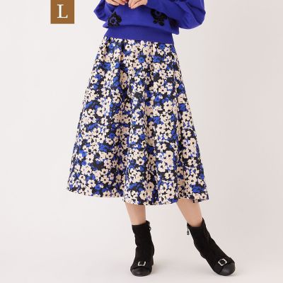 ＜TO BE CHIC L (Women/大きいサイズ)＞【Ｌ】アブストラクトフローラル　スカート