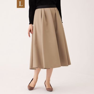 ＜TO BE CHIC L (Women/大きいサイズ)＞【Ｌ】ランダムタック　ツイルスカート