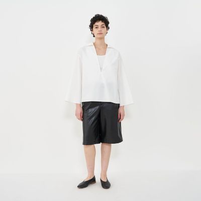 コットンポリエステルウェザー スキッパーシャツ | GALERIE VIE (Women 