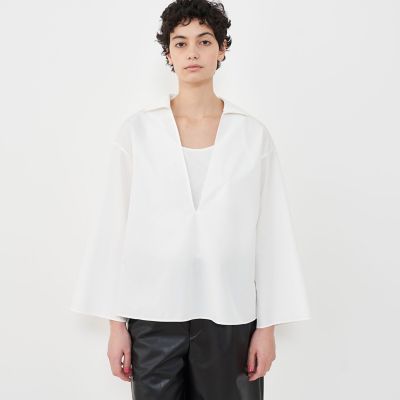 【GALERIE VIE】コットンポリエステルウェザー スキッパーシャツ コットンポリエステルウェザー スキッパーシャツ | GALERIE VIE