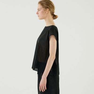 ボイルコットン　ドロップショルダーＴシャツ