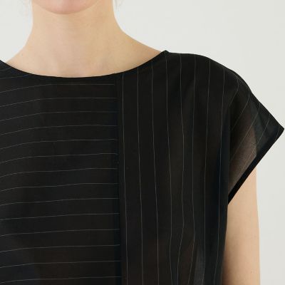 ボイルコットン　ドロップショルダーＴシャツ