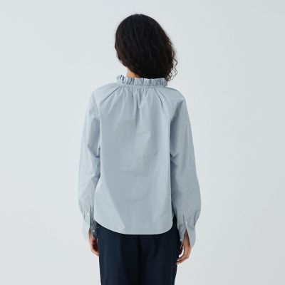 ライトタフタ　ギャザーカラーブラウス