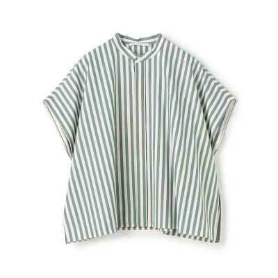 ＜GALERIE VIE (Women)＞スムースポプリンストライプ　スタンドネックボックスシャツ