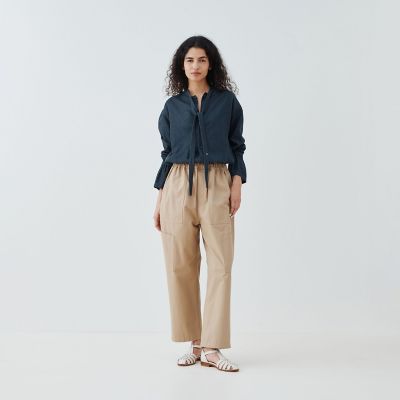 デニムダンガリー ギャザーカフシャツ | GALERIE VIE (Women