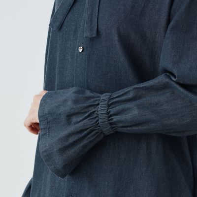 デニムダンガリー ギャザーカフシャツ | GALERIE VIE (Women