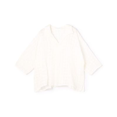 GALERIE VIE ホワイト チェック柄 シャツ シアーチェック ワイドシャツ | GALERIE VIE (Women)/ギャルリー