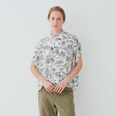 LandScapeシルクストレッチ スタンドネックボックス