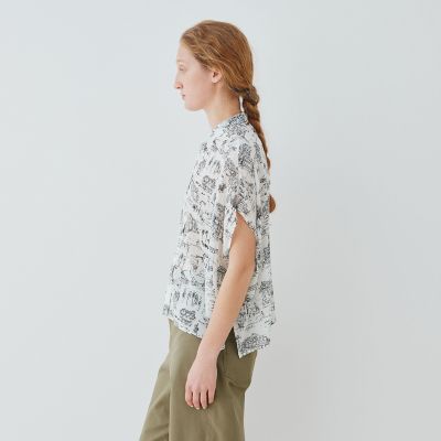 LandScapeシルクストレッチ スタンドネックボックス