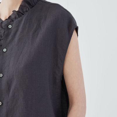 リネンポプリン カットオフフリルブラウス | GALERIE VIE (Women